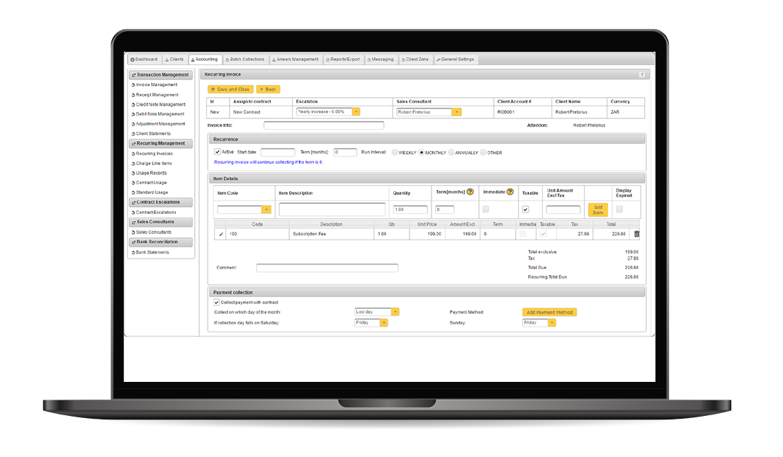 Billdozer invoicing and debtors