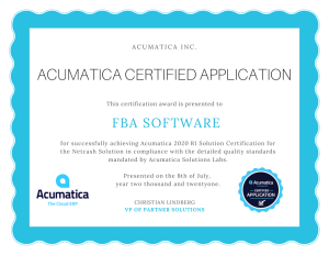 Acumatica Certified Application